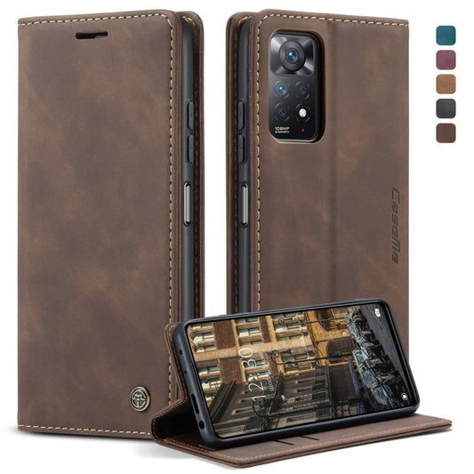 For Xiaomi Redmi Note 11 Pro Global/Redmi Note 11 Pro 5G Global CaseMe 013 Multifunctional Horizontal Flip Leather Phone Case(Coffee) by CaseMe