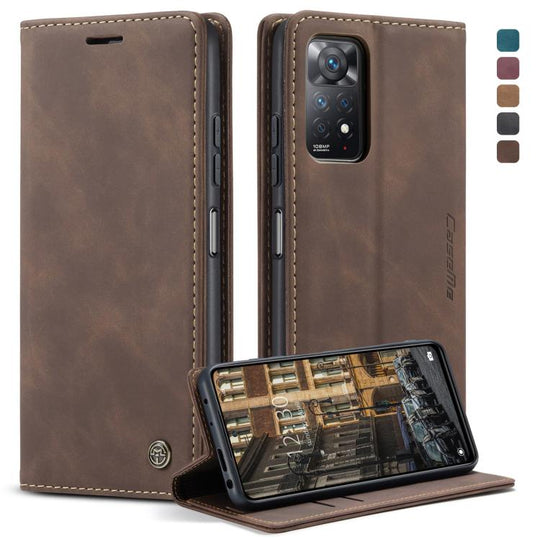 For Xiaomi Redmi Note 11 Pro Global/Redmi Note 11 Pro 5G Global CaseMe 013 Multifunctional Horizontal Flip Leather Phone Case(Coffee)