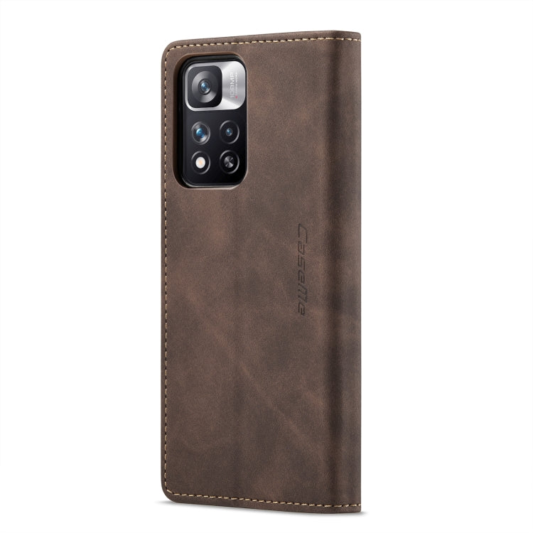 For Xiaomi Redmi Note 11 Pro Global/Redmi Note 11 Pro 5G Global CaseMe 013 Multifunctional Horizontal Flip Leather Phone Case(Coffee) by CaseMe