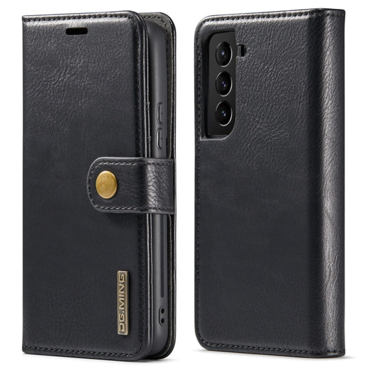 For Samsung Galaxy S22+ 5G DG.MING Crazy Horse Texture Detachable Magnetic Leather Phone Case(Black)