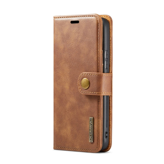 For Samsung Galaxy S22+ 5G DG.MING Crazy Horse Texture Detachable Magnetic Leather Phone Case(Brown) by DG.MING