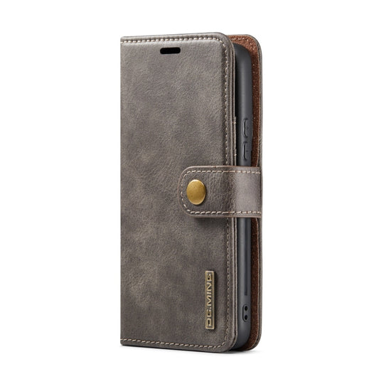 For Samsung Galaxy S22+ 5G DG.MING Crazy Horse Texture Detachable Magnetic Leather Phone Case(Grey) by DG.MING
