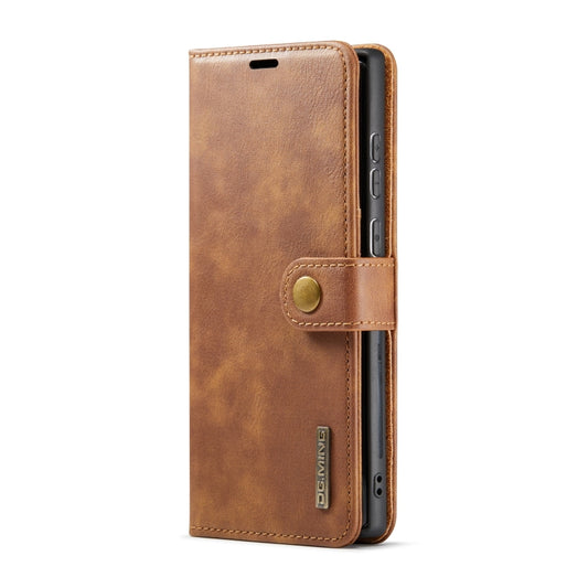 For Samsung Galaxy S22 Ultra 5G DG.MING Crazy Horse Texture Detachable Magnetic Leather Phone Case(Brown) by DG.MING