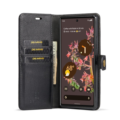 For Google Pixel 6 DG.MING Crazy Horse Texture Detachable Magnetic Leather Phone Case(Black) by DG.MING