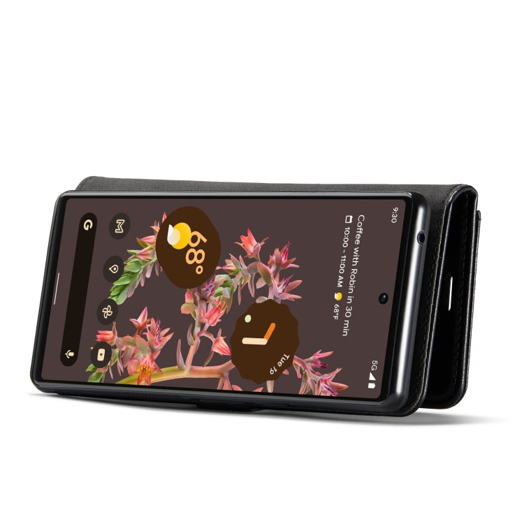 For Google Pixel 6 DG.MING Crazy Horse Texture Detachable Magnetic Leather Phone Case(Black) by DG.MING