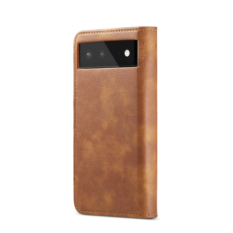 For Google Pixel 6 DG.MING Crazy Horse Texture Detachable Magnetic Leather Phone Case(Brown) by DG.MING