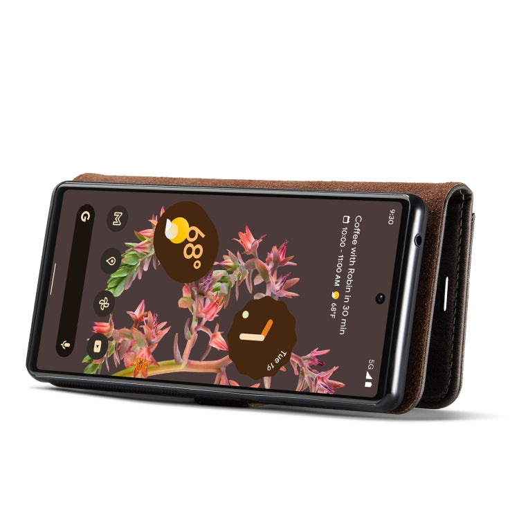 For Google Pixel 6 DG.MING Crazy Horse Texture Detachable Magnetic Leather Phone Case(Grey) by DG.MING