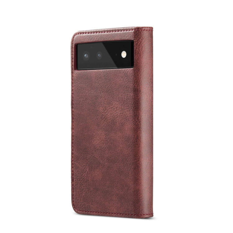 For Google Pixel 6 DG.MING Crazy Horse Texture Detachable Magnetic Leather Phone Case(Red) by DG.MING