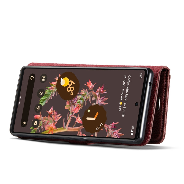For Google Pixel 6 DG.MING Crazy Horse Texture Detachable Magnetic Leather Phone Case(Red) by DG.MING