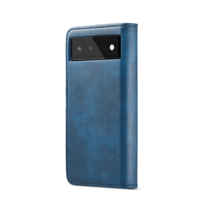 For Google Pixel 6 DG.MING Crazy Horse Texture Detachable Magnetic Leather Phone Case(Blue) by DG.MING