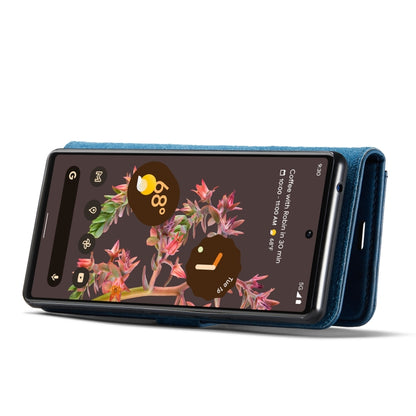 For Google Pixel 6 DG.MING Crazy Horse Texture Detachable Magnetic Leather Phone Case(Blue) by DG.MING