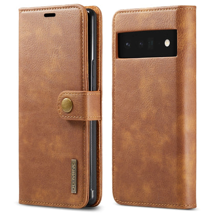 For Google Pixel 6 Pro DG.MING Crazy Horse Texture Detachable Magnetic Leather Phone Case(Brown) by DG.MING