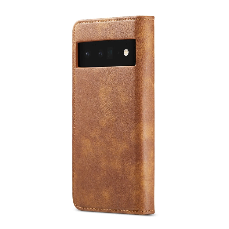 For Google Pixel 6 Pro DG.MING Crazy Horse Texture Detachable Magnetic Leather Phone Case(Brown) by DG.MING