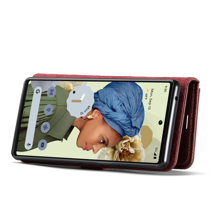 For Google Pixel 6 Pro DG.MING Crazy Horse Texture Detachable Magnetic Leather Phone Case(Red) by DG.MING