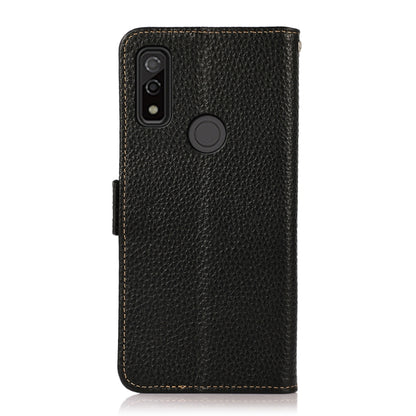 For Fujitsu Arrows WE KHAZNEH Side-Magnetic Litchi Genuine Leather RFID Phone Case(Black) - More Brand by buy2fix | Online Shopping UK | buy2fix