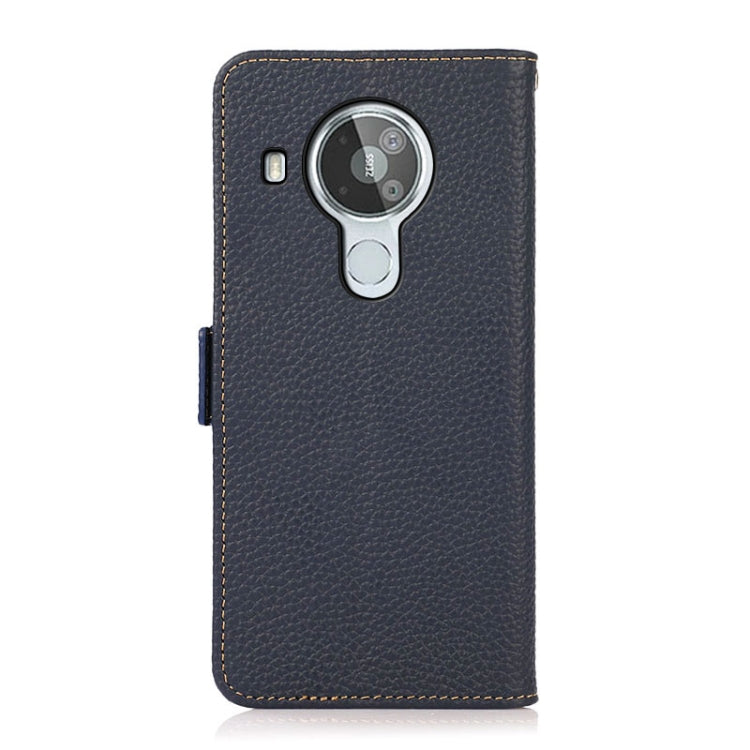 For Nokia 7.3 KHAZNEH Side-Magnetic Litchi Genuine Leather RFID Phone Case(Blue) - Nokia Cases by buy2fix | Online Shopping UK | buy2fix