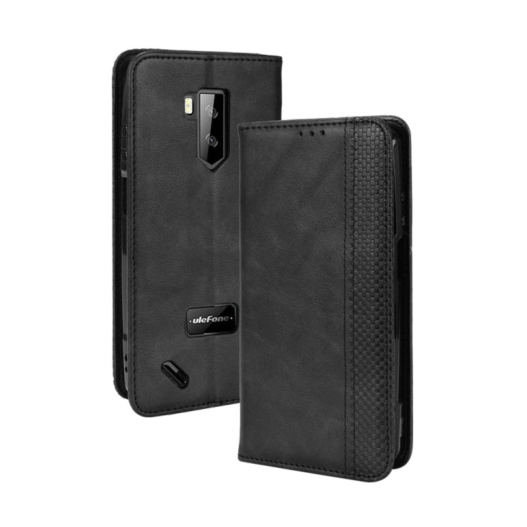 For Ulefone Armor X9 Magnetic Buckle Retro Texture Leather Case(Black) by buy2fix