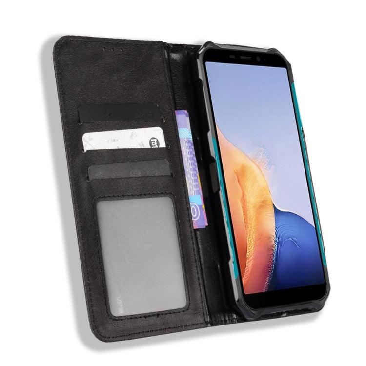 For Ulefone Armor X9 Magnetic Buckle Retro Texture Leather Case(Black) by buy2fix