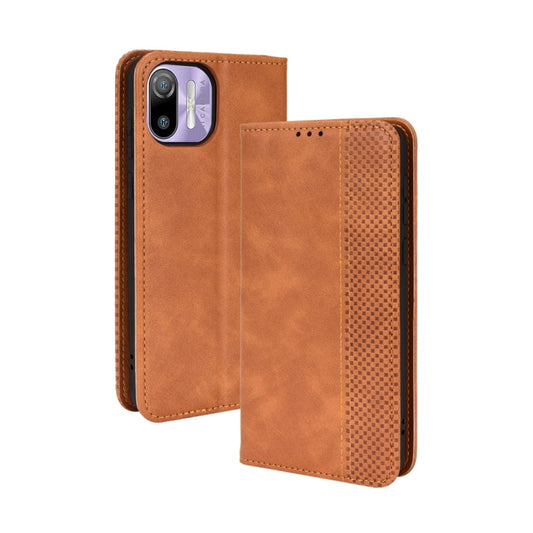 For Ulefone Note 6 / Note 6P Magnetic Buckle Retro Texture Leather Case(Brown) by buy2fix