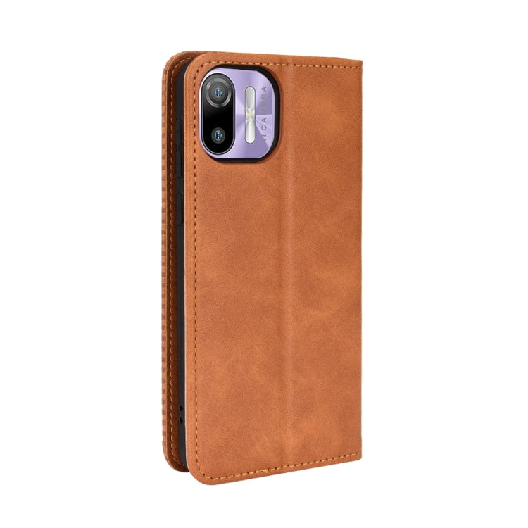 For Ulefone Note 6 / Note 6P Magnetic Buckle Retro Texture Leather Case(Brown) by buy2fix