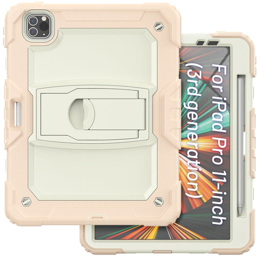 For iPad Pro 11 2022 / 2021 / 2020 / 2018 Silicone + PC Tablet Case with Holder(Rose Gold) - iPad Pro 11 (2022/2021) Cases by buy2fix | Online Shopping UK | buy2fix