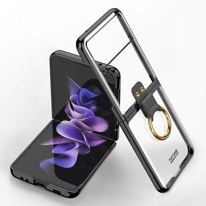 For Samsung Galaxy Z Flip3 5G GKK Phantom Electroplating Phone Case with Ring(Black) - Galaxy Phone Cases by GKK | Online Shopping UK | buy2fix