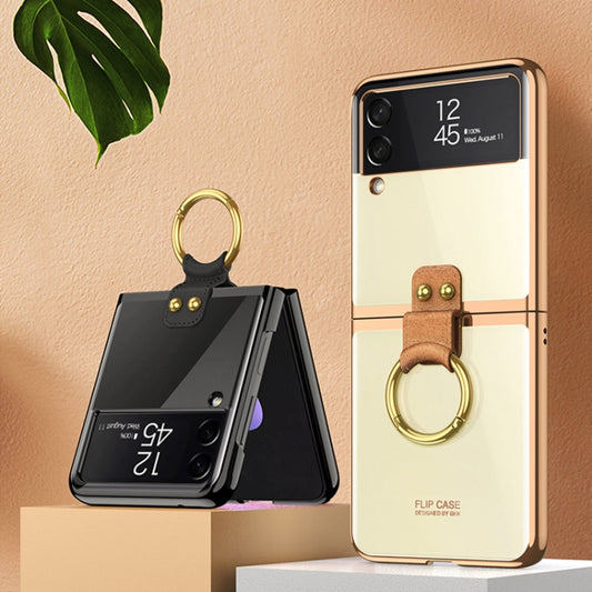 For Samsung Galaxy Z Flip3 5G GKK Phantom Electroplating Phone Case with Ring(Black) - Galaxy Phone Cases by GKK | Online Shopping UK | buy2fix