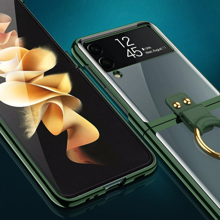 For Samsung Galaxy Z Flip3 5G GKK Phantom Electroplating Phone Case with Ring(Black) - Galaxy Phone Cases by GKK | Online Shopping UK | buy2fix