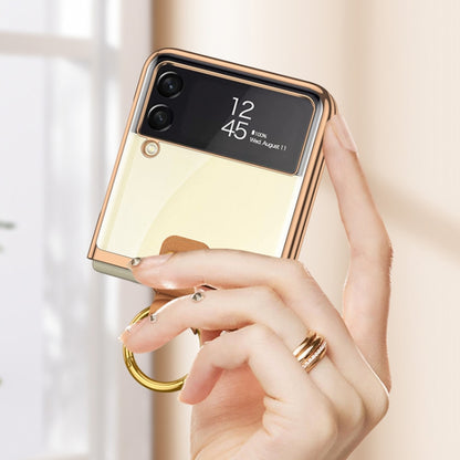 For Samsung Galaxy Z Flip3 5G GKK Phantom Electroplating Phone Case with Ring(Black) - Galaxy Phone Cases by GKK | Online Shopping UK | buy2fix