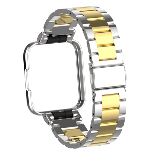 For Xiaomi Redmi Watch 2 Three-Bead Metal Watchband(Silver+Gold) - Watch Bands by buy2fix | Online Shopping UK | buy2fix