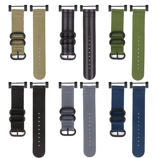For Suunto CORE Three-ring Steel Buckle Nylon Watch Band(Black) by buy2fix