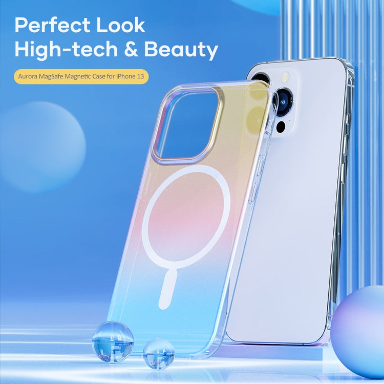 For iPhone 13 Pro ROCK Magnetic Aurora TPU + PET Protective Phone Case (Aurora Gold) - iPhone 13 Pro Cases by ROCK | Online Shopping UK | buy2fix