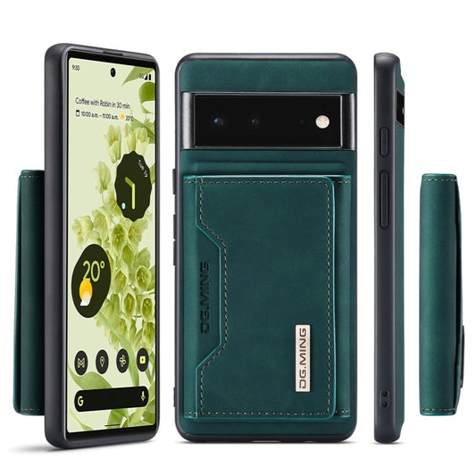 For Google Pixel 6 Pro DG.MING M2 Series 3-Fold Multi Card Bag Back Cover Leather Phone Case(Green) by DG.MING