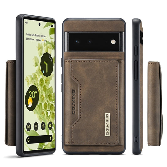 For Google Pixel 6 Pro DG.MING M2 Series 3-Fold Multi Card Bag Back Cover Leather Phone Case(Coffee) by DG.MING