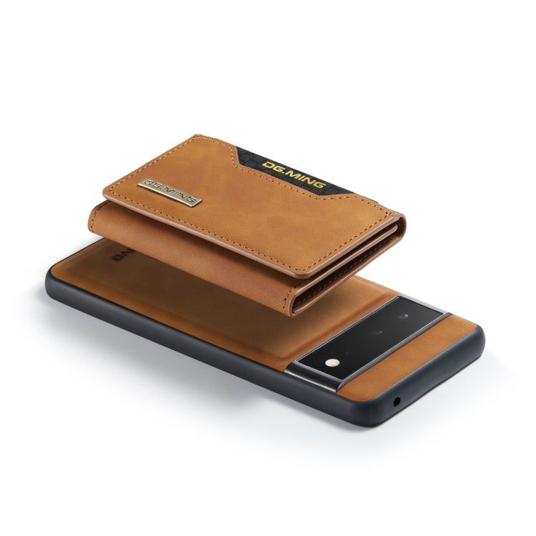 For Google Pixel 6 Pro DG.MING M2 Series 3-Fold Multi Card Bag Back Cover Leather Phone Case(Brown) by DG.MING