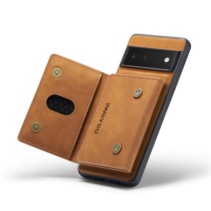 For Google Pixel 6 Pro DG.MING M2 Series 3-Fold Multi Card Bag Back Cover Leather Phone Case(Brown) by DG.MING
