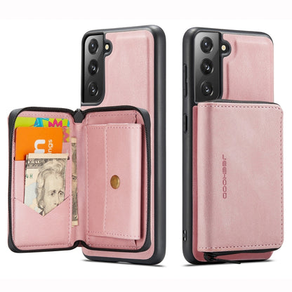 For Samsung Galaxy S22 5G JEEHOOD Magnetic Zipper Horizontal Flip Phone Leather Case(Pink) - Galaxy S22 5G Cases by JEEHOOD | Online Shopping UK | buy2fix