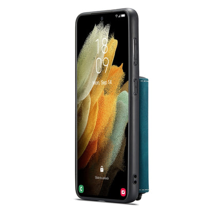 For Samsung Galaxy S22 5G JEEHOOD Magnetic Zipper Horizontal Flip Phone Leather Case(Blue) - Galaxy S22 5G Cases by JEEHOOD | Online Shopping UK | buy2fix