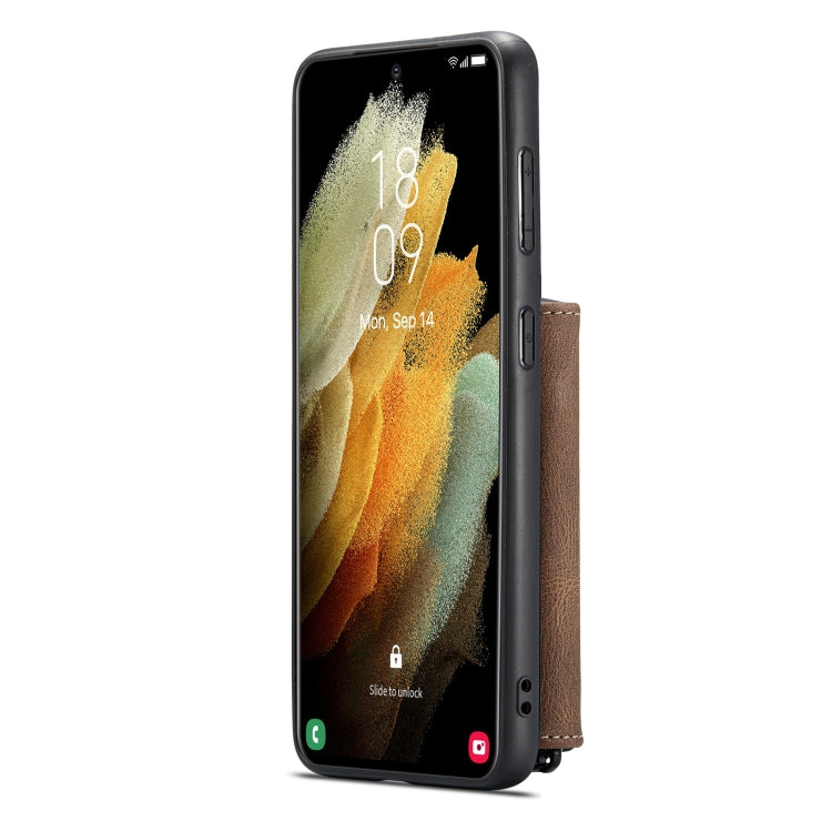 For Samsung Galaxy S22 5G JEEHOOD Magnetic Zipper Horizontal Flip Phone Leather Case(Brown) - Galaxy S22 5G Cases by JEEHOOD | Online Shopping UK | buy2fix