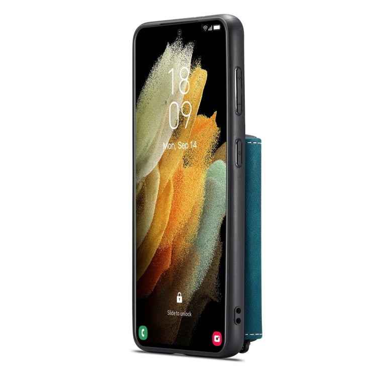 For Samsung Galaxy S22+ 5G JEEHOOD Magnetic Zipper Horizontal Flip Phone Leather Case(Blue) - Galaxy S22+ 5G Cases by JEEHOOD | Online Shopping UK | buy2fix