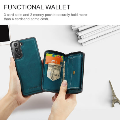 For Samsung Galaxy S22+ 5G JEEHOOD Magnetic Zipper Horizontal Flip Phone Leather Case(Blue) - Galaxy S22+ 5G Cases by JEEHOOD | Online Shopping UK | buy2fix