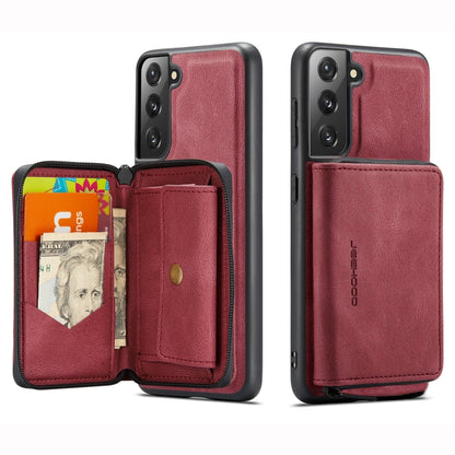 For Samsung Galaxy S22+ 5G JEEHOOD Magnetic Zipper Horizontal Flip Phone Leather Case(Red) - Galaxy S22+ 5G Cases by JEEHOOD | Online Shopping UK | buy2fix