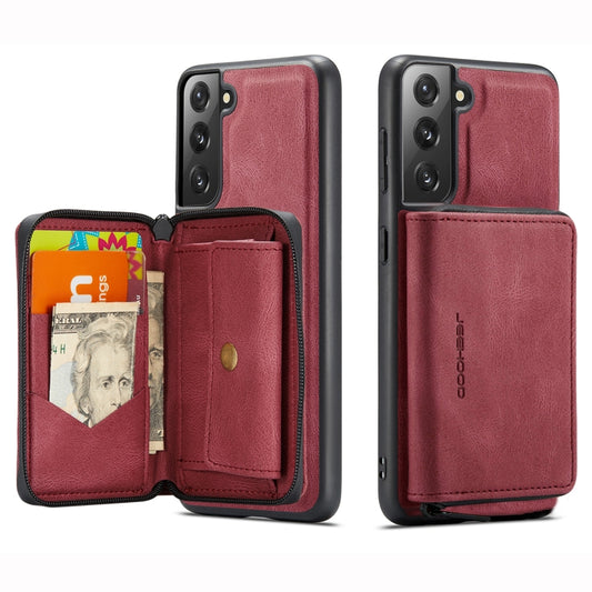For Samsung Galaxy S22+ 5G JEEHOOD Magnetic Zipper Horizontal Flip Phone Leather Case(Red) - Galaxy S22+ 5G Cases by JEEHOOD | Online Shopping UK | buy2fix
