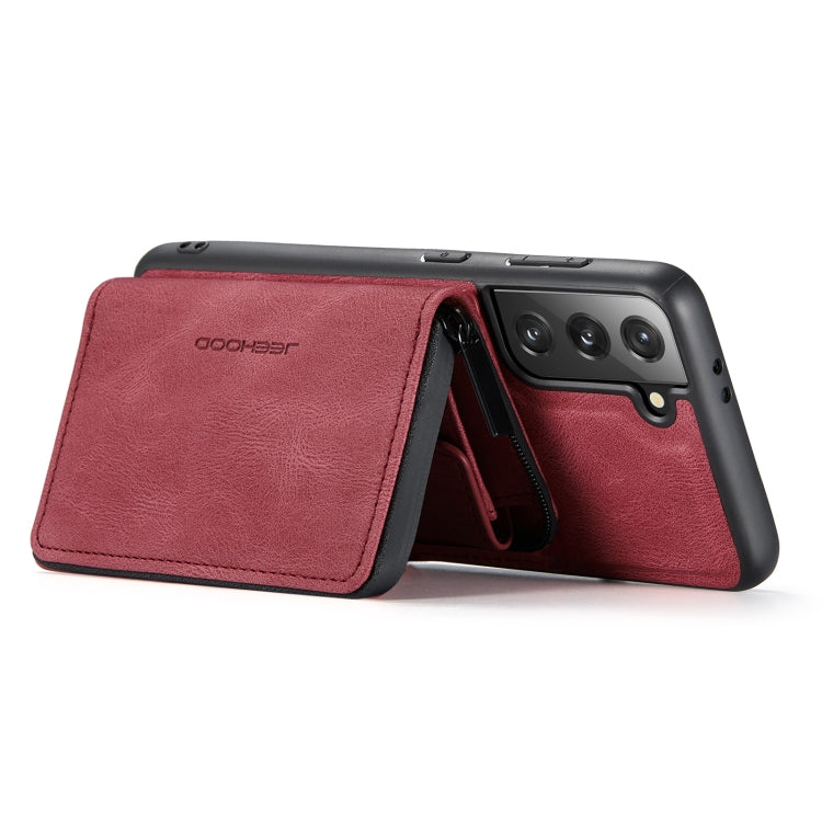 For Samsung Galaxy S22+ 5G JEEHOOD Magnetic Zipper Horizontal Flip Phone Leather Case(Red) - Galaxy S22+ 5G Cases by JEEHOOD | Online Shopping UK | buy2fix