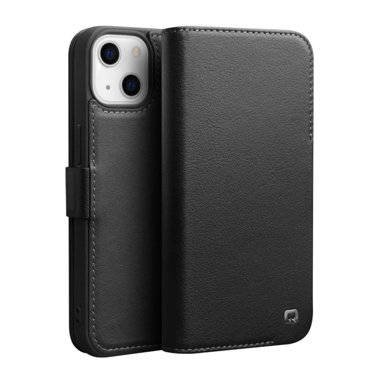 For iPhone 13 QIALINO Magnetic Buckle Leather Phone Case(Black) - iPhone 13 Cases by QIALINO | Online Shopping UK | buy2fix