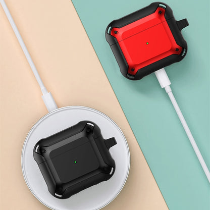Armor Earphone Protective Case with Hook For AirPods 3(Black + Red) by buy2fix