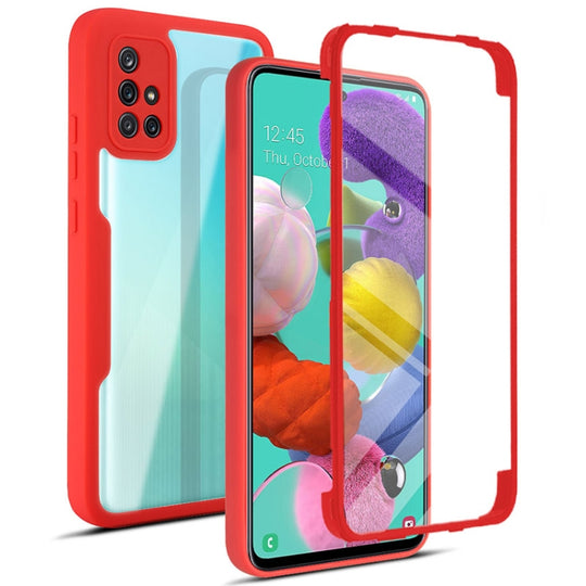 For Samsung Galaxy A51 4G Acrylic + TPU 360 Degrees Full Coverage Shockproof Phone Case(Red)