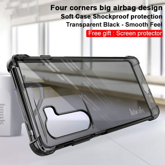For Motorola Moto G200 5G / Edge S30 5G imak Airbag TPU Case with Screen Protector(Transparent Black) by imak