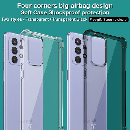 For Samsung Galaxy A73 imak Airbag TPU Case with Screen Protector(Transparent Black) - Galaxy Phone Cases by imak | Online Shopping UK | buy2fix
