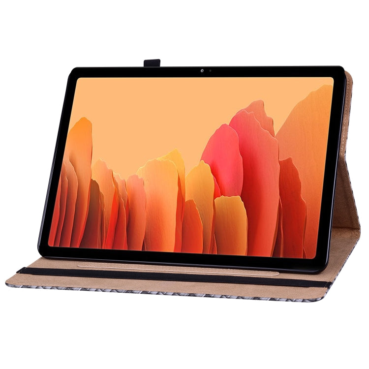 For Samsung Galaxy Tab A7 10.4 2020 Color Weave Smart Leather Tablet Case(Black) by buy2fix